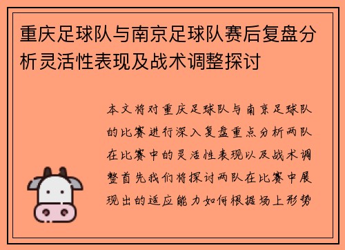 重庆足球队与南京足球队赛后复盘分析灵活性表现及战术调整探讨